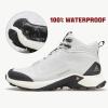 imageHUMTTO Mens AllTerrain Waterproof Hiking Boots Lightweight Breathable Outdoor Ankle Boots Trekking Hiking ShoesLight Grey