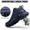 imageHUMTTO Mens AllTerrain Waterproof Hiking Boots Lightweight Breathable Outdoor Ankle Boots Trekking Hiking ShoesNavy Blue