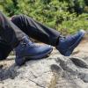 imageHUMTTO Mens AllTerrain Waterproof Hiking Boots Lightweight Breathable Outdoor Ankle Boots Trekking Hiking ShoesNavy Blue