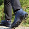 imageHUMTTO Mens AllTerrain Waterproof Hiking Boots Lightweight Breathable Outdoor Ankle Boots Trekking Hiking ShoesNavy Blue