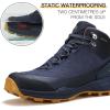 imageHUMTTO Mens AllTerrain Waterproof Hiking Boots Lightweight Breathable Outdoor Ankle Boots Trekking Hiking ShoesNavy Blue1