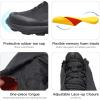 imageHUMTTO Mens AllTerrain Waterproof Hiking Shoes Lightweight Breathable Trekking Anti Slip Outdoor Trails ShoesBlack