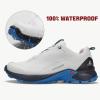 imageHUMTTO Mens AllTerrain Waterproof Hiking Shoes Lightweight Breathable Trekking Anti Slip Outdoor Trails ShoesLight Grey