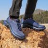 imageHUMTTO Mens AllTerrain Waterproof Hiking Shoes Lightweight Breathable Trekking Anti Slip Outdoor Trails ShoesNavy Blue