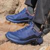 imageHUMTTO Mens AllTerrain Waterproof Hiking Shoes Lightweight Breathable Trekking Anti Slip Outdoor Trails ShoesNavy Blue