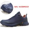 imageHUMTTO Mens AllTerrain Waterproof Hiking Shoes Lightweight Breathable Trekking Anti Slip Outdoor Trails ShoesNavy Blue