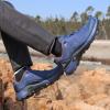 imageHUMTTO Mens AllTerrain Waterproof Hiking Shoes Lightweight Breathable Trekking Anti Slip Outdoor Trails ShoesNavy Blue