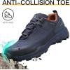 imageHUMTTO Mens AllTerrain Waterproof Hiking Shoes Lightweight Breathable Trekking Anti Slip Outdoor Trails ShoesNavy Blue1