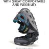 imageHUMTTO Mens Amphibious Water Shoes  Hiking Sandals for Men Outdoor Water Sandal Closed Toe NonSlip River Shoes Summer Quick Drying Aqua ShoeBlueGrey