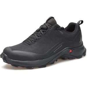 imageHUMTTO Mens AllTerrain Waterproof Hiking Shoes Lightweight Breathable Trekking Anti Slip Outdoor Trails ShoesBlack