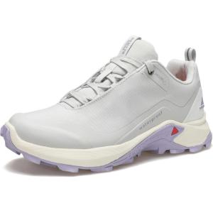 imageHUMTTO Womens AllTerrain Waterproof Hiking Shoes Lightweight Breathable Outdoor Trail Shoes Trekking SneakersLight Grey
