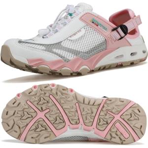 imageHUMTTO Womens Amphibious Water Shoes  Closed Toe Hiking Sandals Summer Outdoor Water Sandal NonSlip River Shoes Quick Drying Aqua ShoeWhite Light Pink
