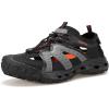 imageHUMTTO Mens Amphibious Closed Toe Hiking Sandals QuickDry Water Shoes NonSlip Athletic Adjustable Outdoor Fisherman Beach Summer Walking Travel ShoeMaroonBlack