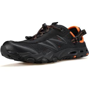 imageHUMTTO Water Shoes Men Quick Dry Outdoor Sports Barefoot Shoes NonSlip Aqua Hiking Sandals for Summer Swimming Surfing Kayaking Diving  Pool Beach Lake ampamp RiverBlack