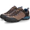 imageHUMTTO Hiking Shoes Men lightweight Waterproof Outdoor Leather Trekking Boots NonSlip Walking SneakersBrown