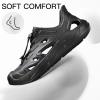 imageHUMTTO Mens Summer Sports Sandals Breathable QuickDrying Soft Bottom Slippers Outdoor Wading Tracing Beach Shoes Water Activities ShoesBlack