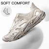imageHUMTTO Mens Summer Sports Sandals Breathable QuickDrying Soft Bottom Slippers Outdoor Wading Tracing Beach Shoes Water Activities ShoesSandstorm White