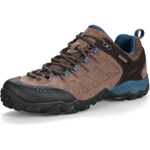 imageHUMTTO Hiking Shoes Men lightweight Waterproof Outdoor Leather Trekking Boots NonSlip Walking SneakersBrown