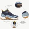 imageHUMTTO Womens Waterproof Hiking Boots Lightweight Outdoor Trail Backpacking Boot Trekking Hiking ShoesDark Blue