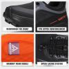 imageHUMTTO Mens Trail Running Shoes Quick Laces Cross Training Shoes Comfortable Breathable Anti Slip Walking Outdoors Athletic SneakersBlack