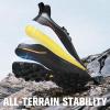 imageHUMTTO Mens Trail Running Shoes Quick Laces Cross Training Shoes Comfortable Breathable Anti Slip Walking Outdoors Athletic SneakersBlack