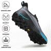 imageHUMTTO Mens Trail Running Shoes Quick Laces Cross Training Shoes Comfortable Breathable Anti Slip Walking Outdoors Athletic SneakersGreyBlack