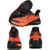 imageHUMTTO Mens Trail Running Shoes Quick Laces Cross Training Shoes Comfortable Breathable Anti Slip Walking Outdoors Athletic SneakersOrangeBlack