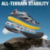 imageHUMTTO Womens Amphibious Closed Toe Hiking Sandals QuickDry Water Shoes NonSlip Athletic Adjustable Outdoor Fisherman Summer Beach Walking Travel SandalsDark Grey