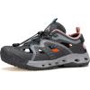 imageHUMTTO Womens Amphibious Closed Toe Hiking Sandals QuickDry Water Shoes NonSlip Athletic Adjustable Outdoor Fisherman Summer Beach Walking Travel SandalsDark Grey