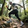 imageHUMTTO Mens Trail Running Shoes Quick Laces Cross Training Shoes Comfortable Breathable Anti Slip Walking Outdoors Athletic SneakersGreyBlack