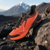 imageHUMTTO Mens Trail Running Shoes Quick Laces Cross Training Shoes Comfortable Breathable Anti Slip Walking Outdoors Athletic SneakersOrangeBlack