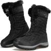 imageHUMTTO Womens Winter Warm Waterproof Snow Boots Lightweight NonSlip Faux Fur Lined Ankle BootiesBlack