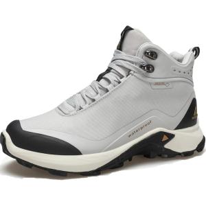 imageHUMTTO Womens Waterproof Hiking Boots Lightweight Outdoor Trail Backpacking Boot Trekking Hiking Shoes 10 Light Grey