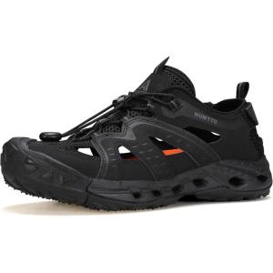 imageHUMTTO Womens Amphibious Closed Toe Hiking Sandals QuickDry Water Shoes NonSlip Athletic Adjustable Outdoor Fisherman Summer Beach Walking Travel Sandals 758 Black
