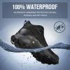 imageHUMTTO Mens AllTerrain Waterproof Hiking Boots Lightweight Breathable Trekking Camping Mountaineering AntiSilp Outdoor Ankle BootsBlack