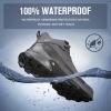 imageHUMTTO Mens AllTerrain Waterproof Hiking Boots Lightweight Breathable Trekking Camping Mountaineering AntiSilp Outdoor Ankle BootsDark Grey