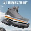 imageHUMTTO Mens AllTerrain Waterproof Hiking Boots Lightweight Breathable Trekking Camping Mountaineering AntiSilp Outdoor Ankle BootsDark Grey