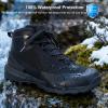 imageHUMTTO Mens Waterproof Hiking Snow Boots  Insulated Mid Cold Weather Shoes Warm Lightweight NonSlip Winter BootsBlack