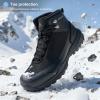 imageHUMTTO Mens Waterproof Hiking Snow Boots  Insulated Mid Cold Weather Shoes Warm Lightweight NonSlip Winter BootsBlack