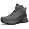image:imageHUMTTO Mens Waterproof Hiking Boots Lightweight Breathable Mid Ankle Trekking Trail Shoes AntiSlip Work Boots for Backpacking CampingDark Grey