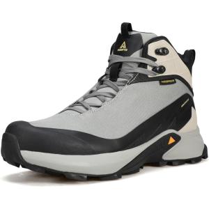 image:imageHUMTTO Mens Waterproof Hiking Boots Lightweight Breathable Mid Ankle Trekking Trail Shoes AntiSlip Work Boots for Backpacking CampingLight Green