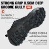 image:imageHUMTTO Mens AllTerrain Waterproof Hiking Shoes Lightweight Breathable Anti Slip Outdoor Trekking Trails ShoesBlackb