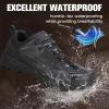 image:imageHUMTTO Mens AllTerrain Waterproof Hiking Shoes Lightweight Breathable Anti Slip Outdoor Trekking Trails ShoesBlackb