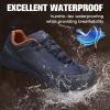 image:imageHUMTTO Mens AllTerrain Waterproof Hiking Shoes Lightweight Breathable Anti Slip Outdoor Trekking Trails ShoesBlueb