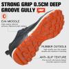 image:imageHUMTTO Mens AllTerrain Waterproof Hiking Shoes Lightweight Breathable Anti Slip Outdoor Trekking Trails ShoesGreyb