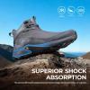 image:imageHUMTTO Mens Waterproof Hiking Boots Lightweight Mid Ankle Trekking Shoes Anti Slip Outdoor Trail Boots for Backpacking CampingDark Grey