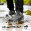 image:imageHUMTTO Mens Waterproof Hiking Boots Lightweight Mid Ankle Trekking Shoes Anti Slip Outdoor Trail Boots for Backpacking CampingDark Grey