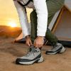 image:imageHUMTTO Mens Waterproof Hiking Boots Lightweight Mid Ankle Trekking Shoes Anti Slip Outdoor Trail Boots for Backpacking CampingLight Green