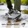 image:imageHUMTTO Mens Waterproof Hiking Boots Lightweight Mid Ankle Trekking Shoes Anti Slip Outdoor Trail Boots for Backpacking CampingLight Green