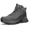 image:imageHUMTTO Mens Waterproof Hiking Boots Lightweight Mid Ankle Trekking Shoes Anti Slip Outdoor Trail Boots for Backpacking CampingDark Grey
